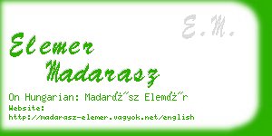 elemer madarasz business card